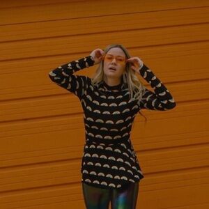 Rainbow long sleeve peplem top